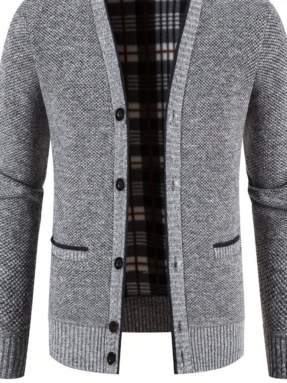 Light Grey Casual Men's Cardigan Jacket